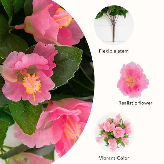 19" UV Resistant Artificial Hibiscus Bushes, 3ct.